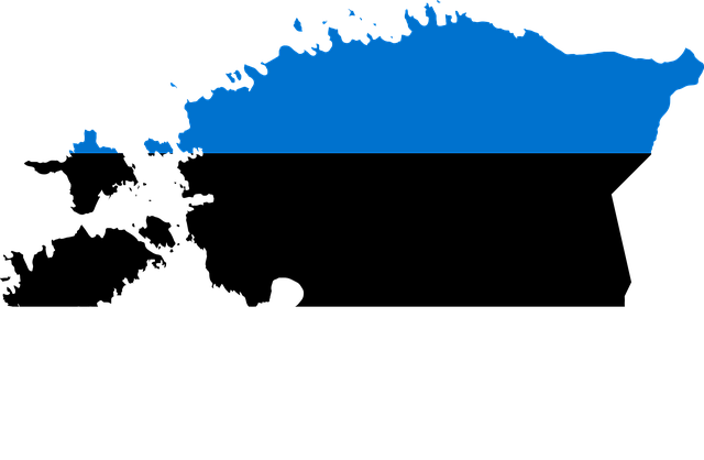 Flaga i geografia estonii która symbolizuje Cit estoński z podatkiem VAT.